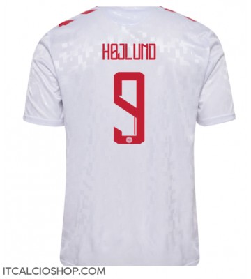 Danimarca Rasmus Hojlund #9 Seconda Maglia Europei 2024 Manica Corta